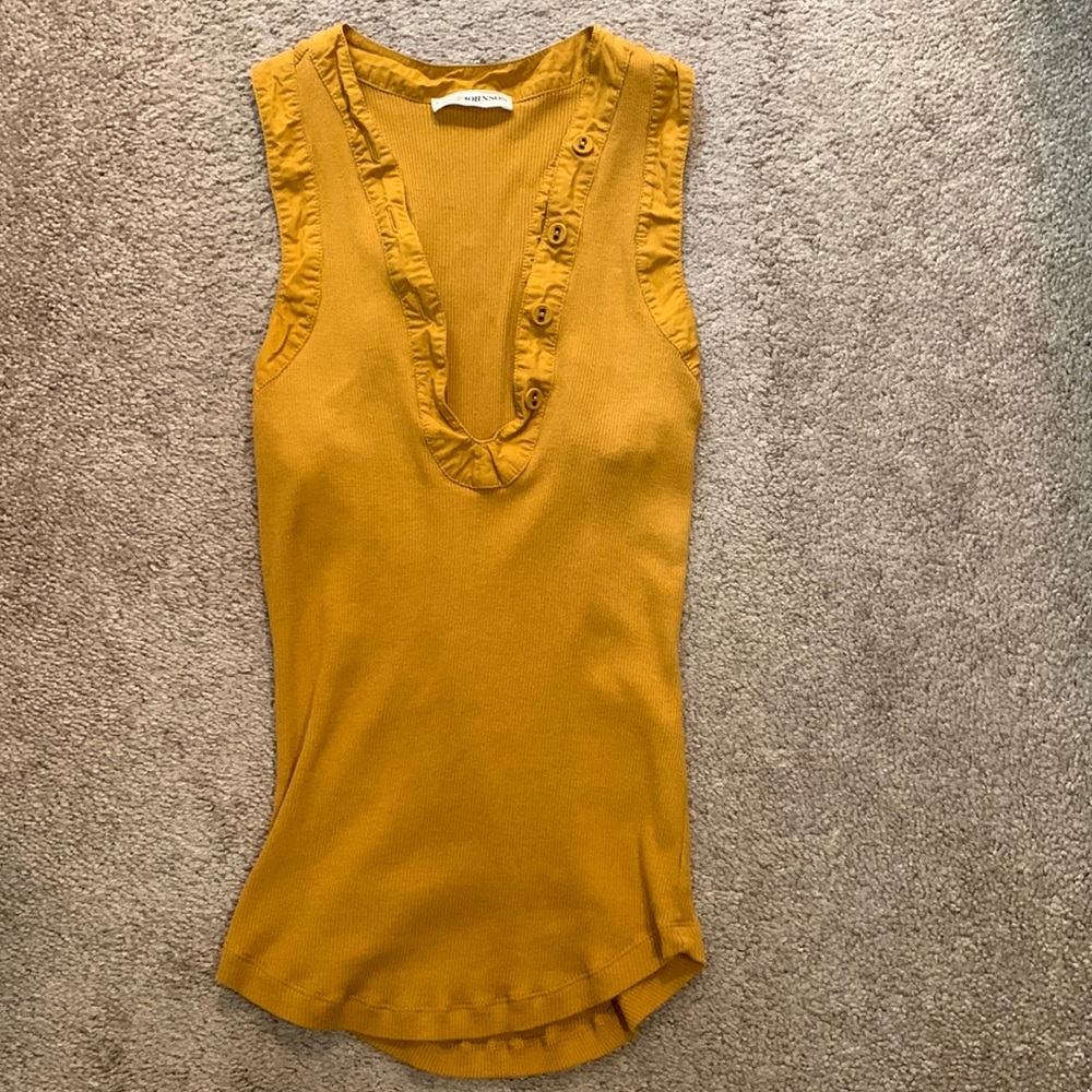 Ulla Johnson orangey brown tank top with button details